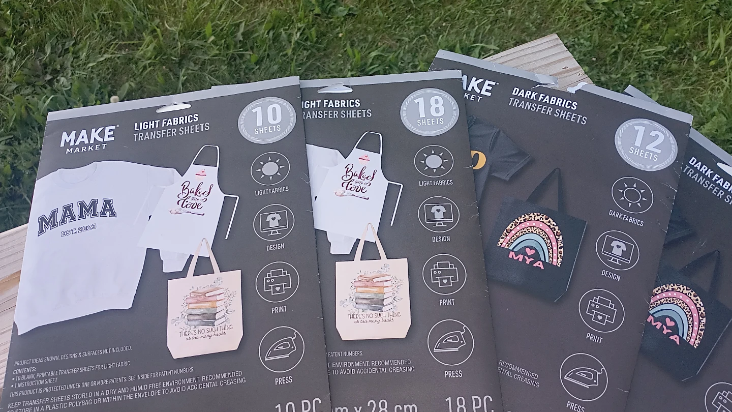 MAKE MARKET Light & Dark Fabric Transfer Sheets