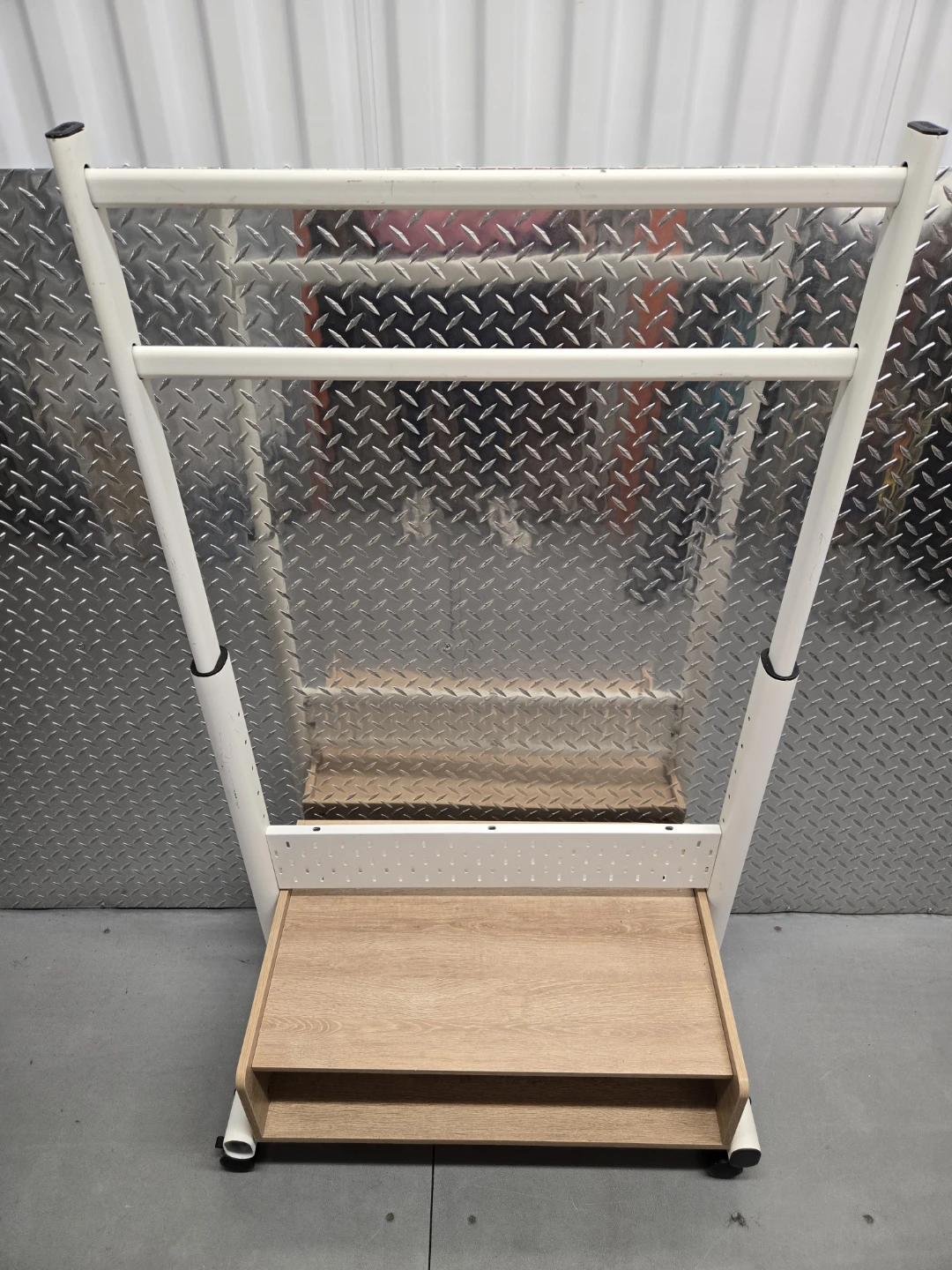 IKEA MITTZON Rolling Clothes Garment Rack with Wood Shelf - photo 2