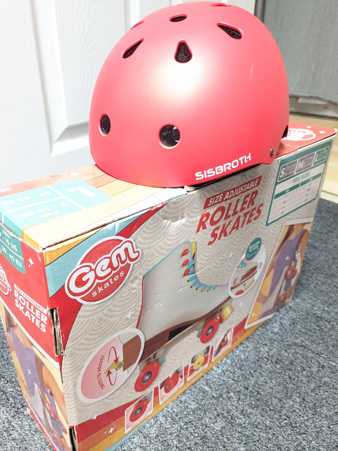 Adult/ Kids Size Adjustable Roller Skates + Sports Helmet - photo 3