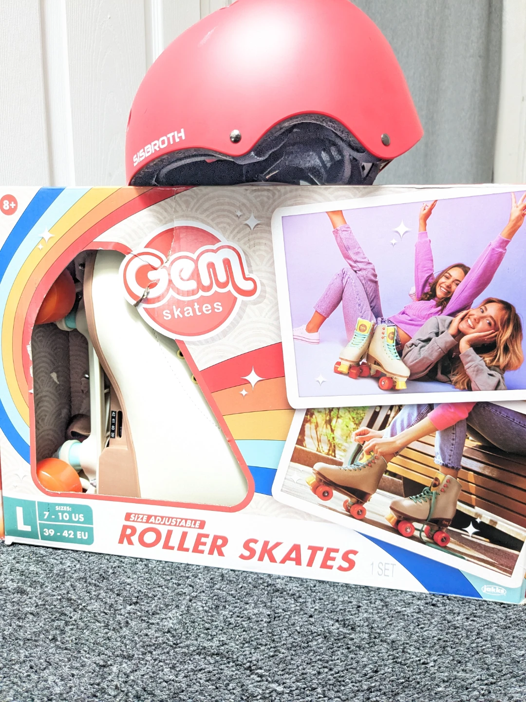 Adult/ Kids Size Adjustable Roller Skates + Sports Helmet - photo 5