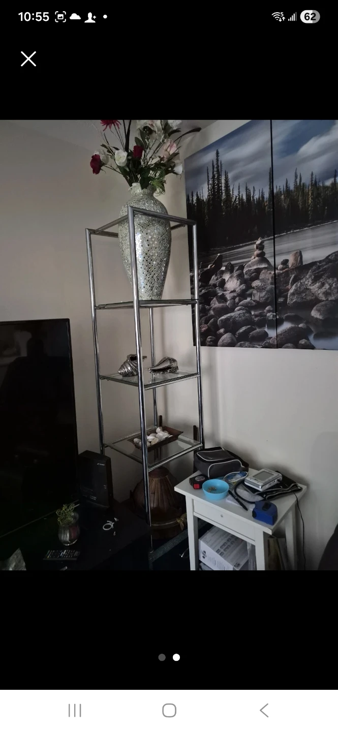 Tall Metal Display Shelf Unit times 2