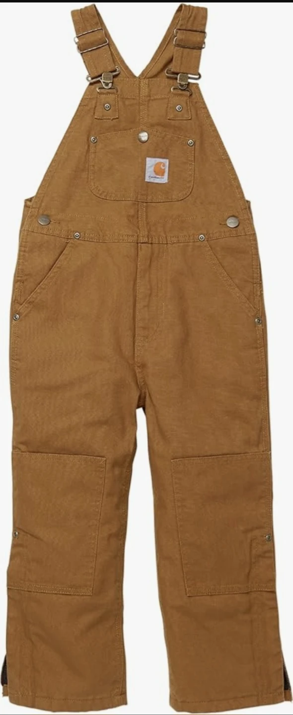 Carhartt Kids' Unisex Loose Fit Canvas Bib Overalls Size:7