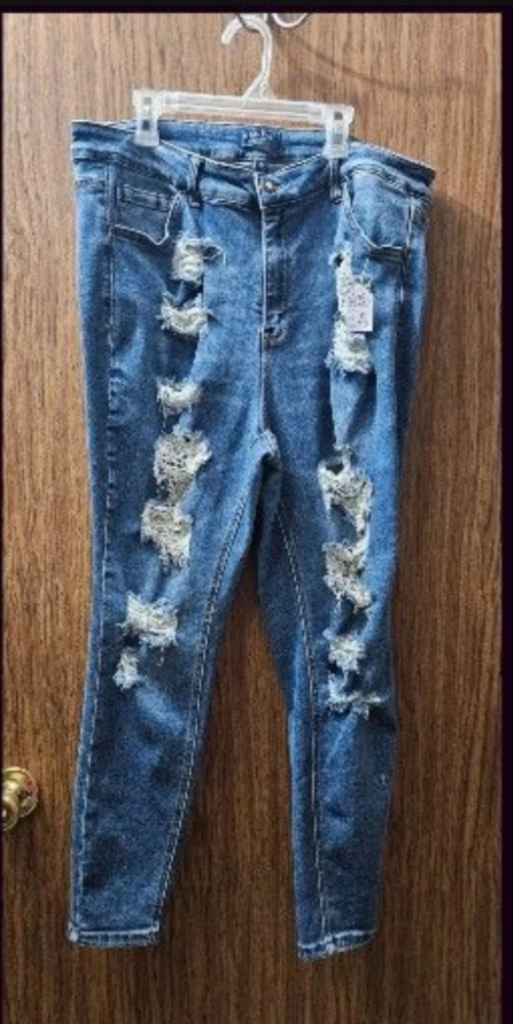 WAX+Jean "Distressed" Denim Jeans Size 18