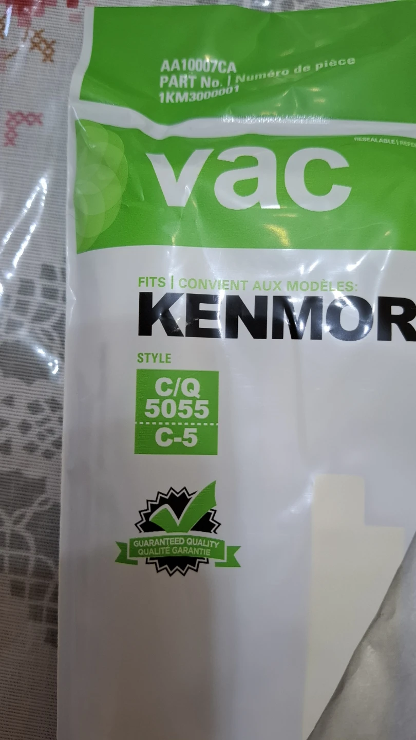 Kenmore/Panasonic Vacuum Bags Style C/Q 5055 C-5 - photo 2