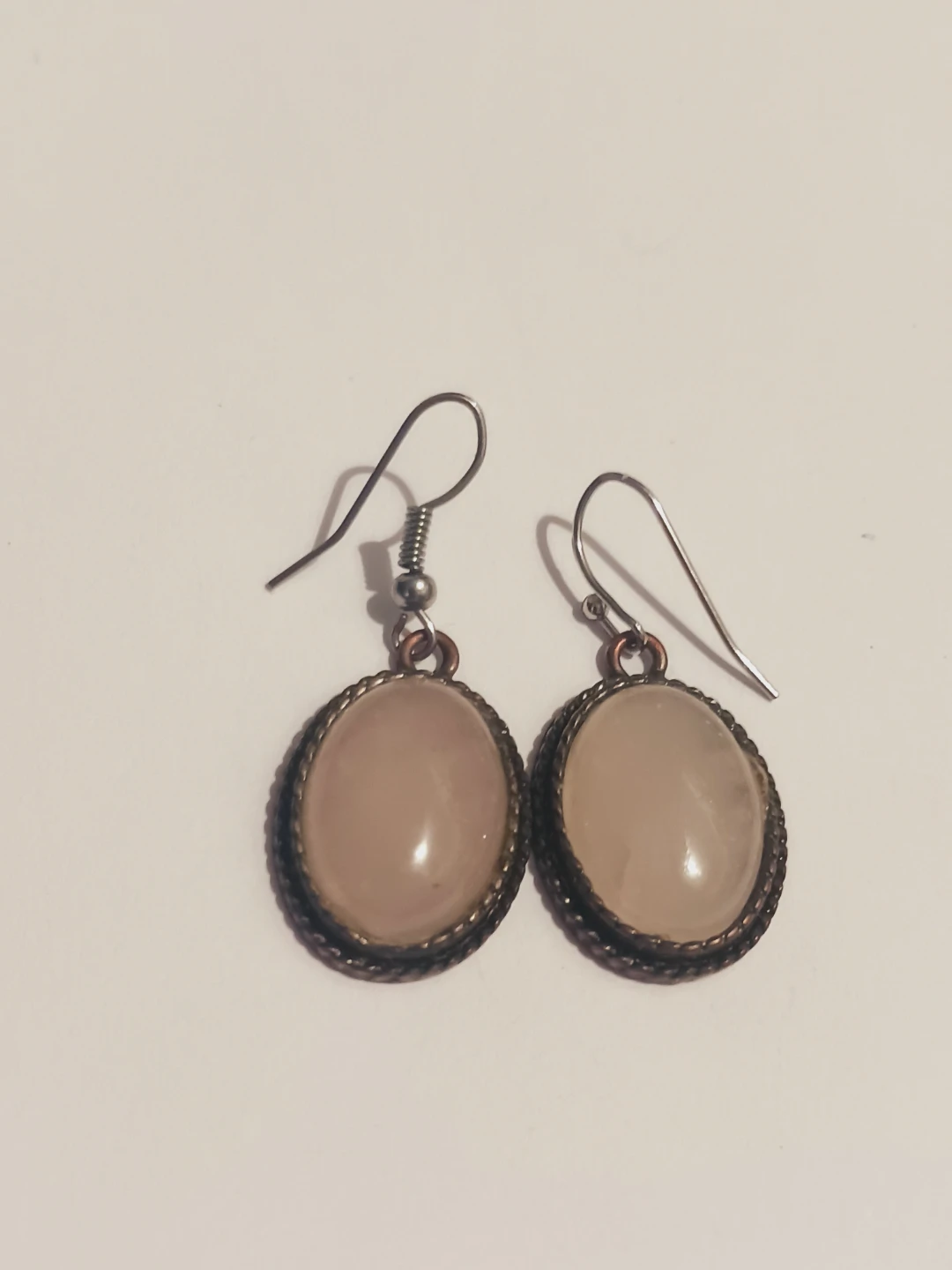 Beautiful Rose Quartz Oval Earrings