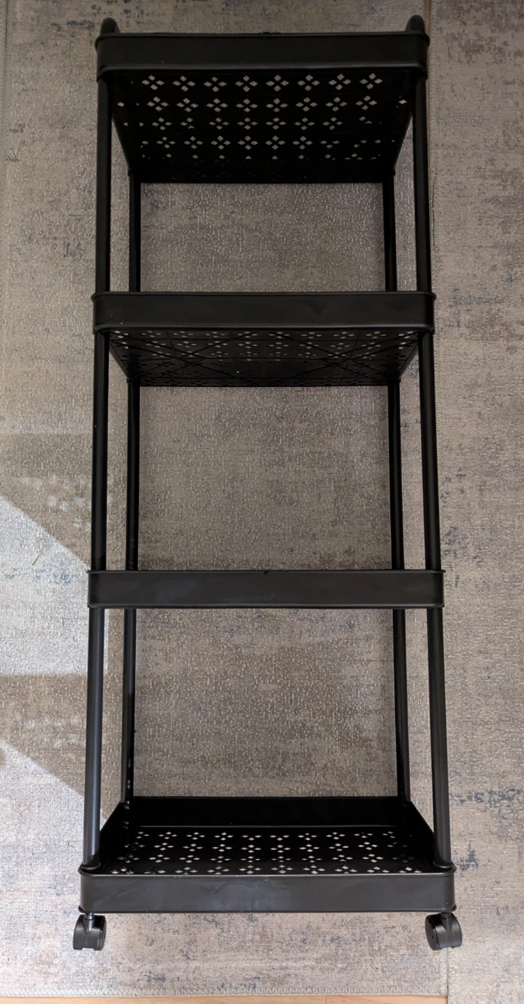 Black 4-Tier Rolling Storage Cart