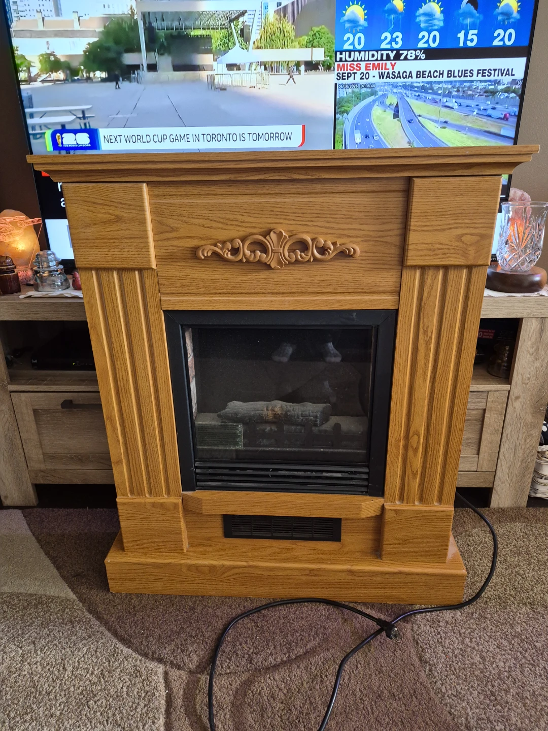 Electric Fireplace Model NDF-65NB-1  Works Great