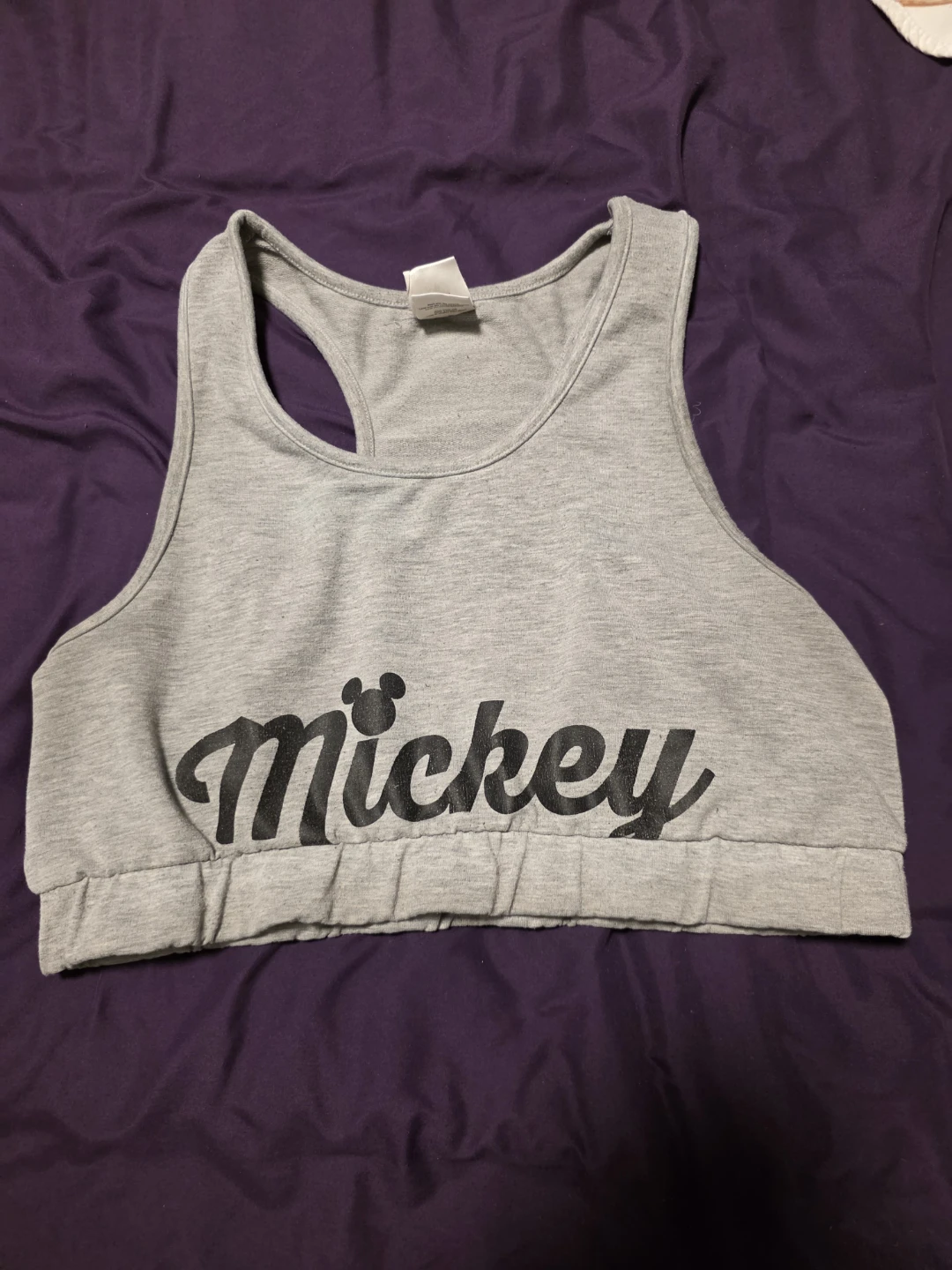 Disney Mickey Mouse Grey Sports Bra XL/TG