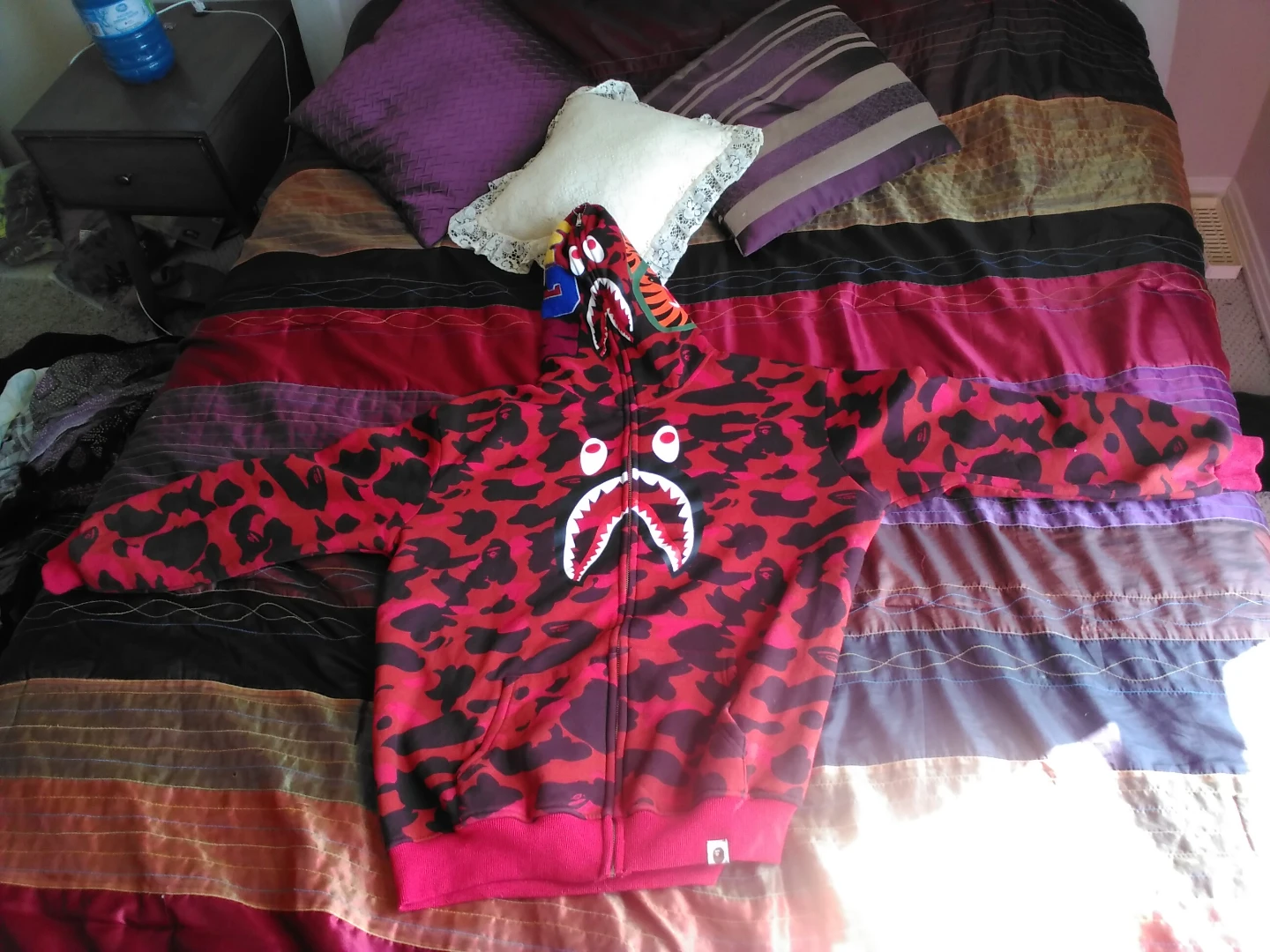 Red bape hoodie 3XL fits like an XL or XXL