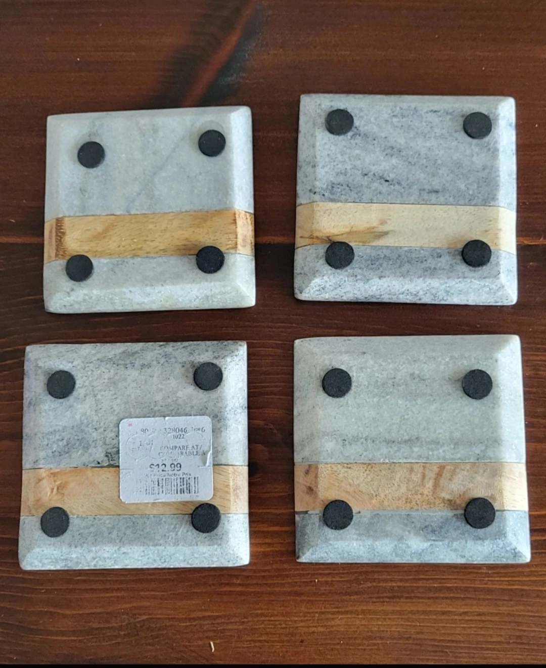 Creative Co-Op Marble Coasters (Set of 4) - photo 4