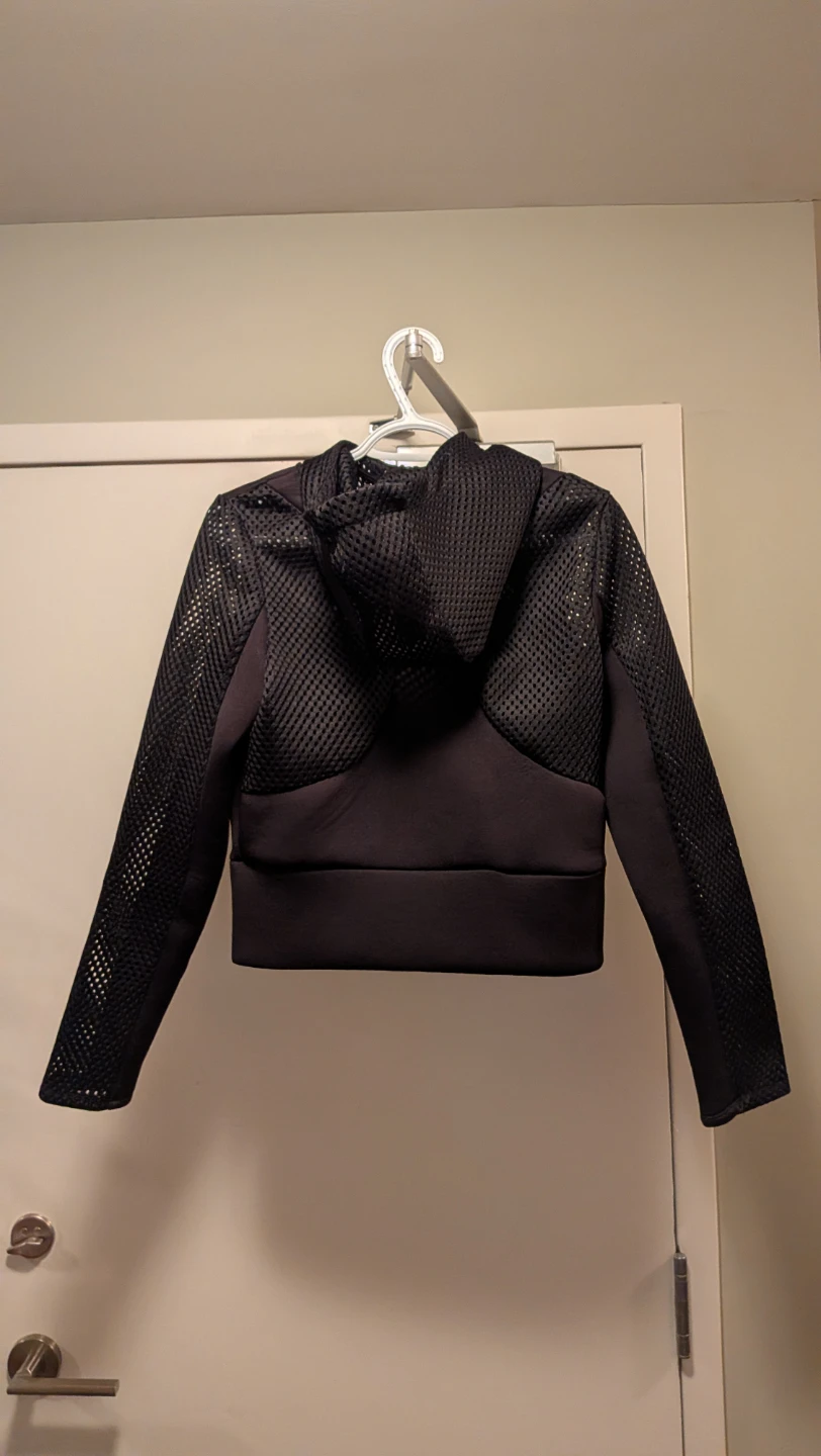 Black Cropped Zip-Up Hoodie - photo 2