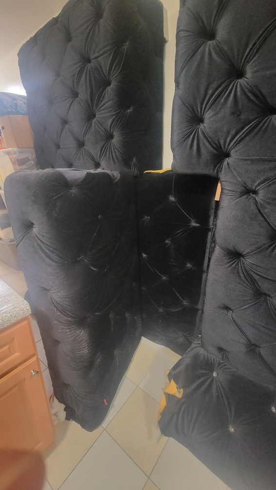 Used L-shaped Suede Couch - photo 3