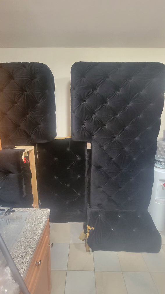 Used L-shaped Suede Couch - photo 4