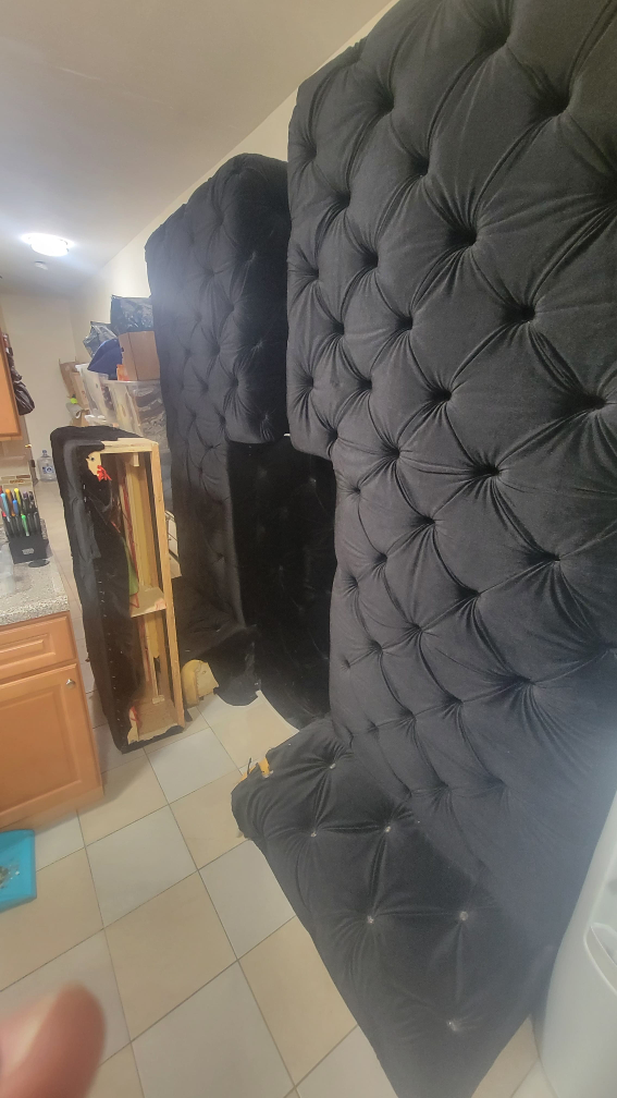 Used L-shaped Suede Couch - photo 5