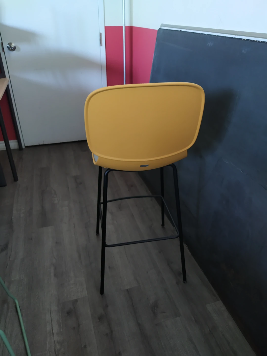 Yellow Bar Stool with Grey Seat - photo 2