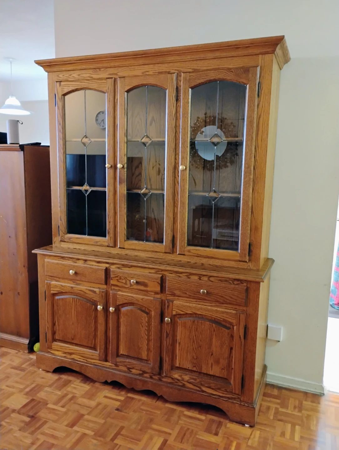 Solid Oak Hutch with Glass Doors