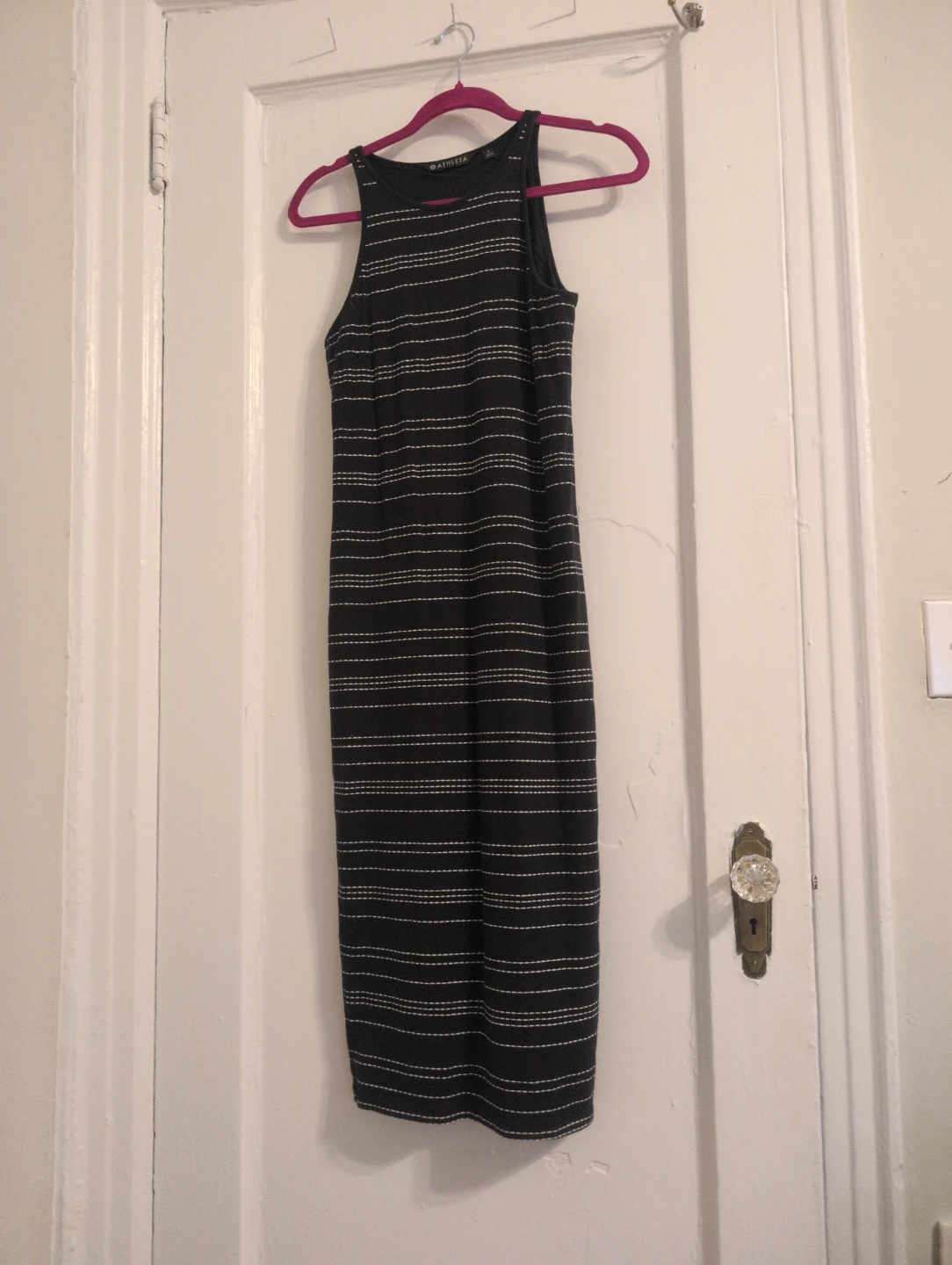 Athleta black knit stripe bodycon sundress-small - photo 2