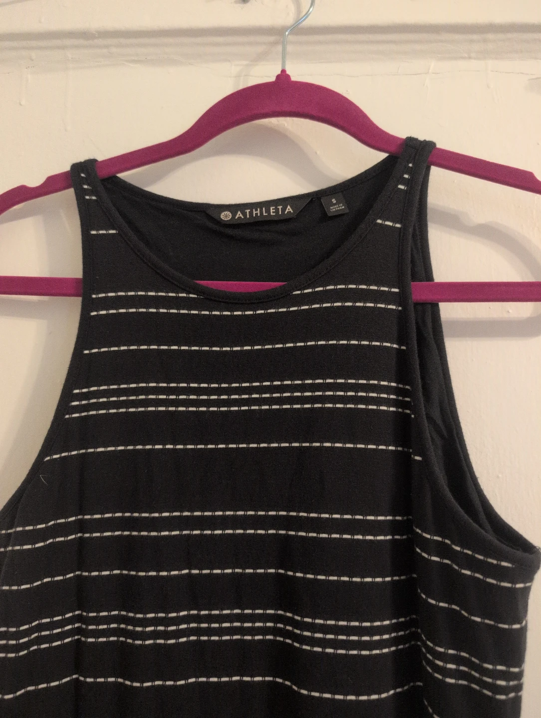 Athleta black knit stripe bodycon sundress-small - photo 3