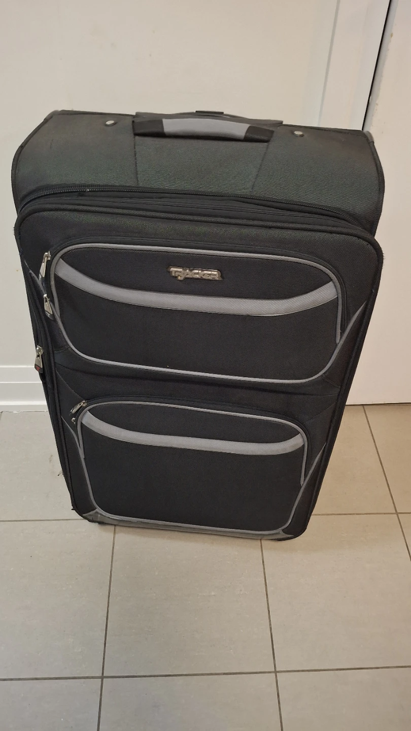Tracker Black Rolling Luggage Suitcase 46 x 27x 77cm