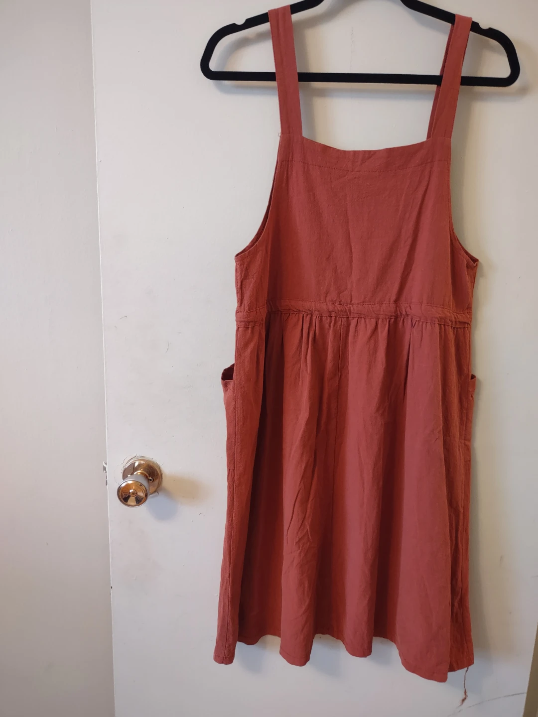 (NEW) Linen Blend Pinafore vintage Dress