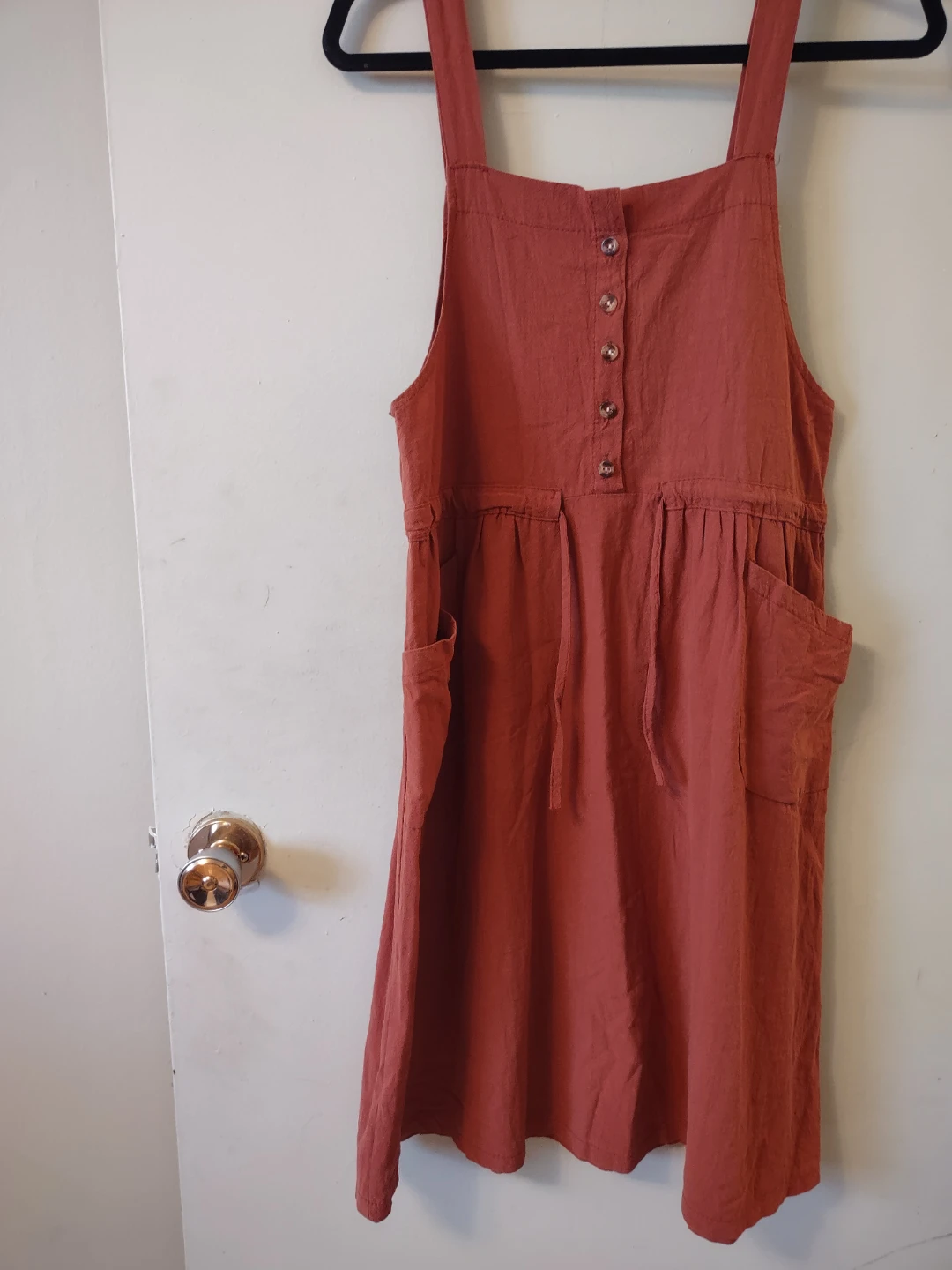 (NEW) Linen Blend Pinafore vintage Dress - photo 3