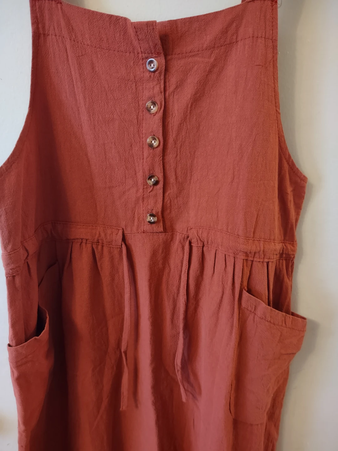 (NEW) Linen Blend Pinafore vintage Dress - photo 4