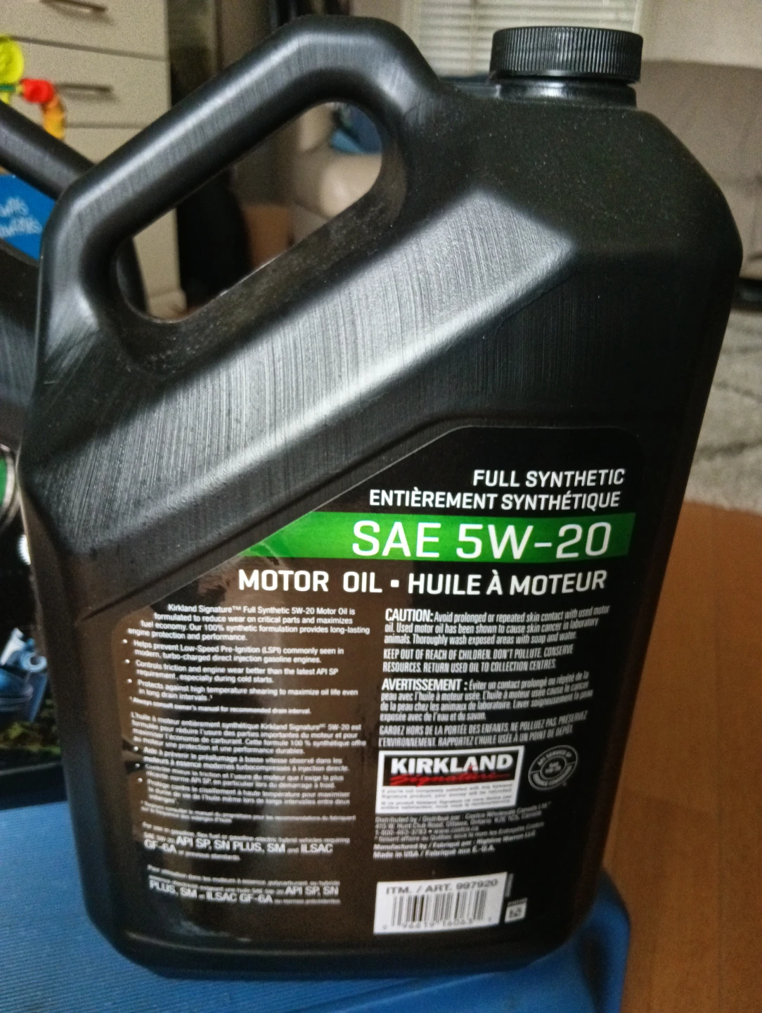 Kirkland Signature SAE 5W-20 Full Synthetic Motor Oil (4.73 L) - photo 4
