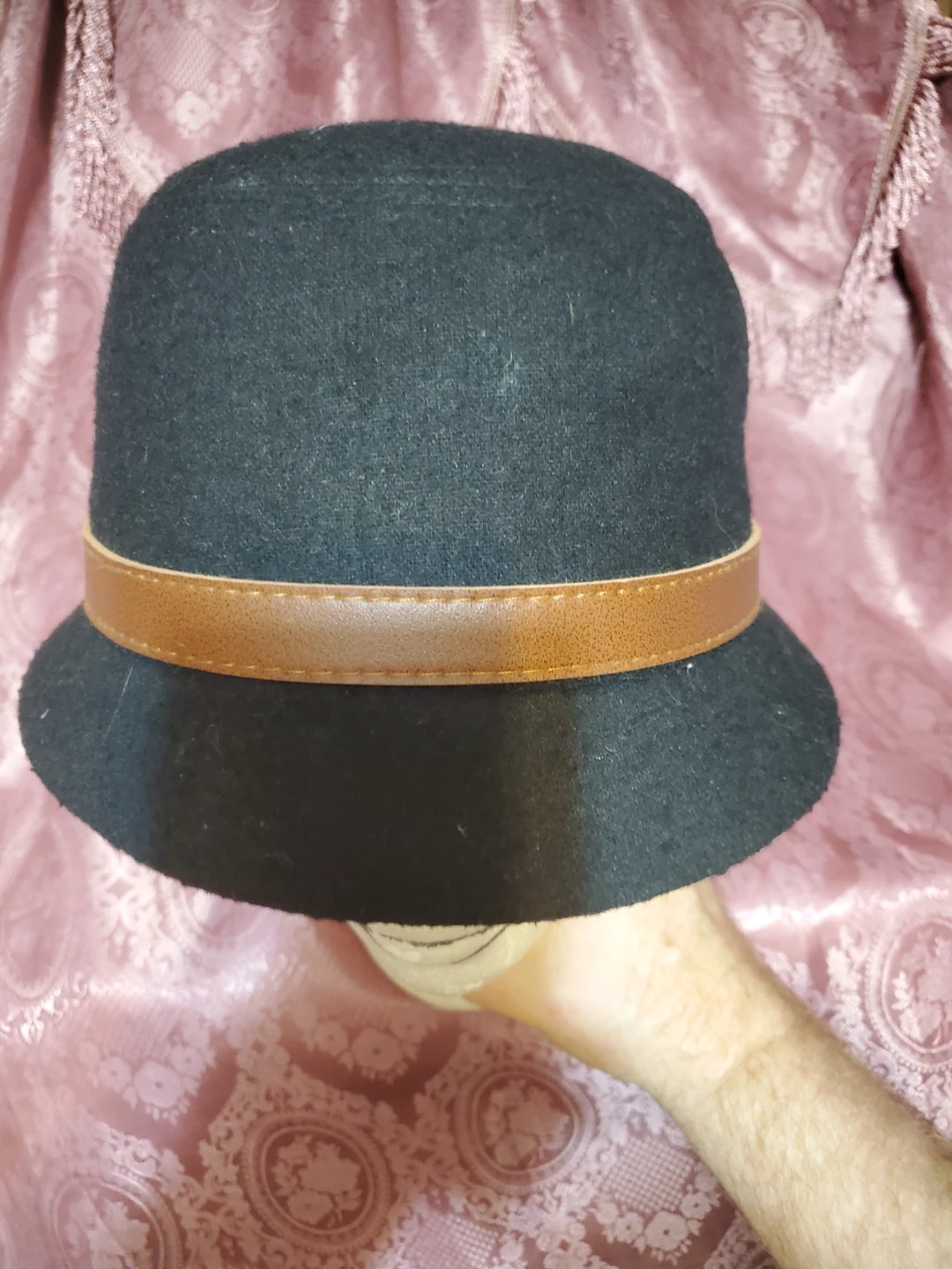 Black Felt Hat with Brown Band - photo 5