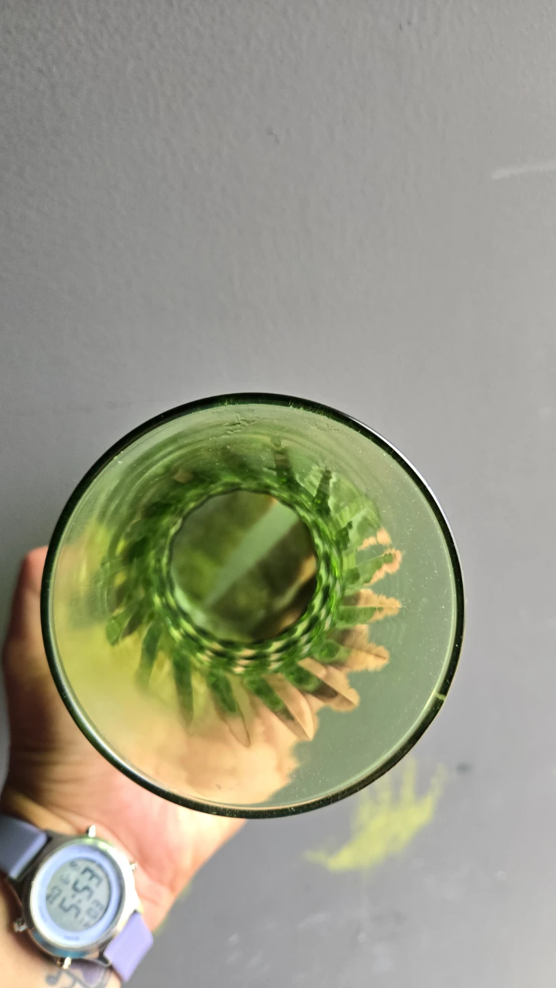 Small Green flower Glass Vase - photo 2