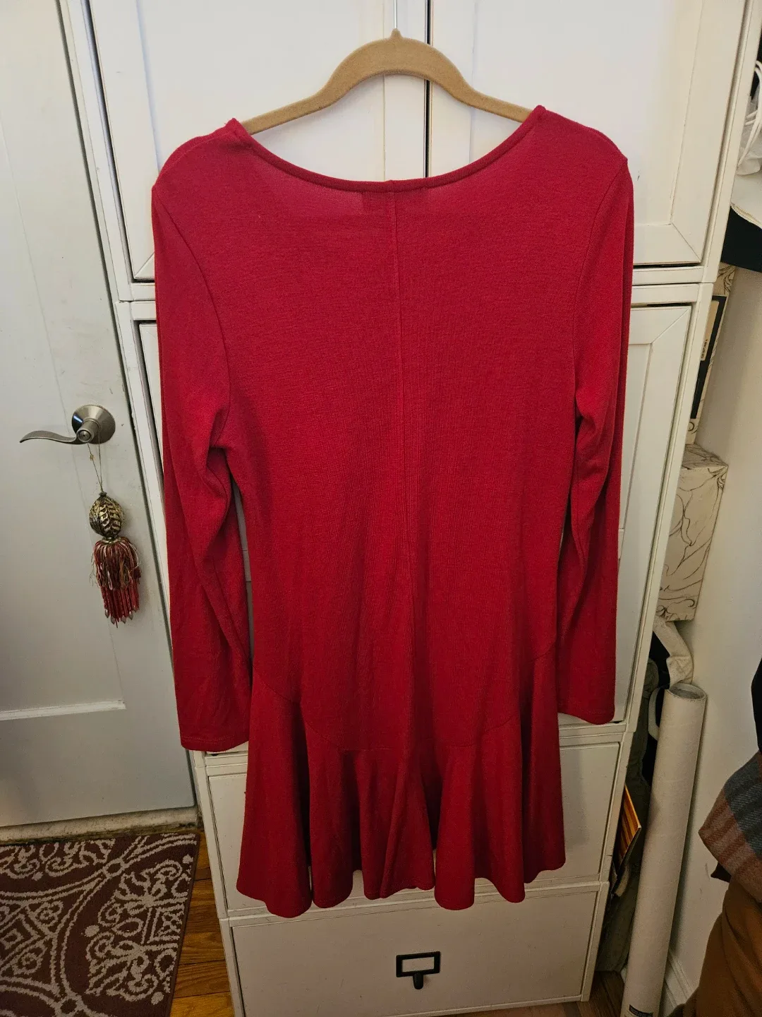 Karen Kane Red Long Sleeve Fit and Flare Dress - photo 2