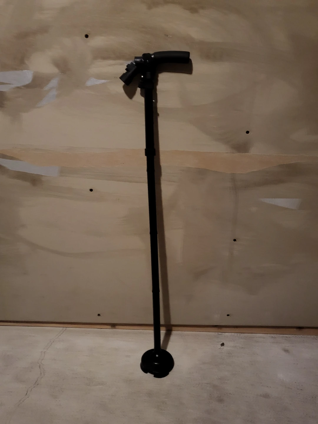 Adjustable Black Walking Cane with Wrist Strap