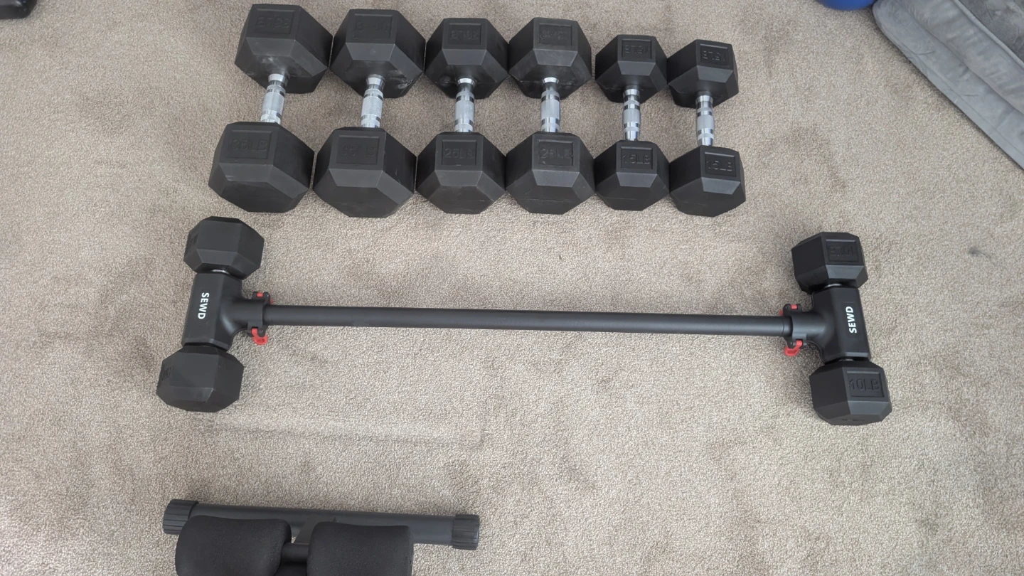 Adjustable bench and dumbbells - photo 2