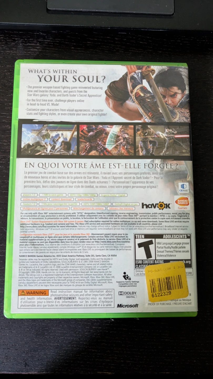 Soul Calibur IV 4 (Microsoft Xbox 360, 2008) CIB - photo 2