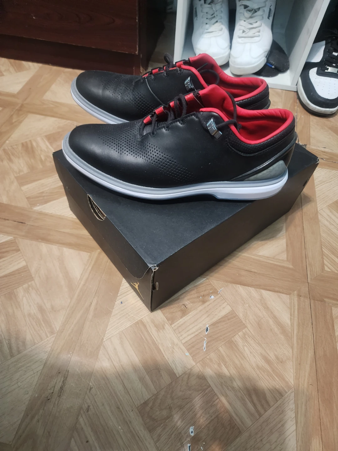 Jordan Golf Shoes Black Red Size 8