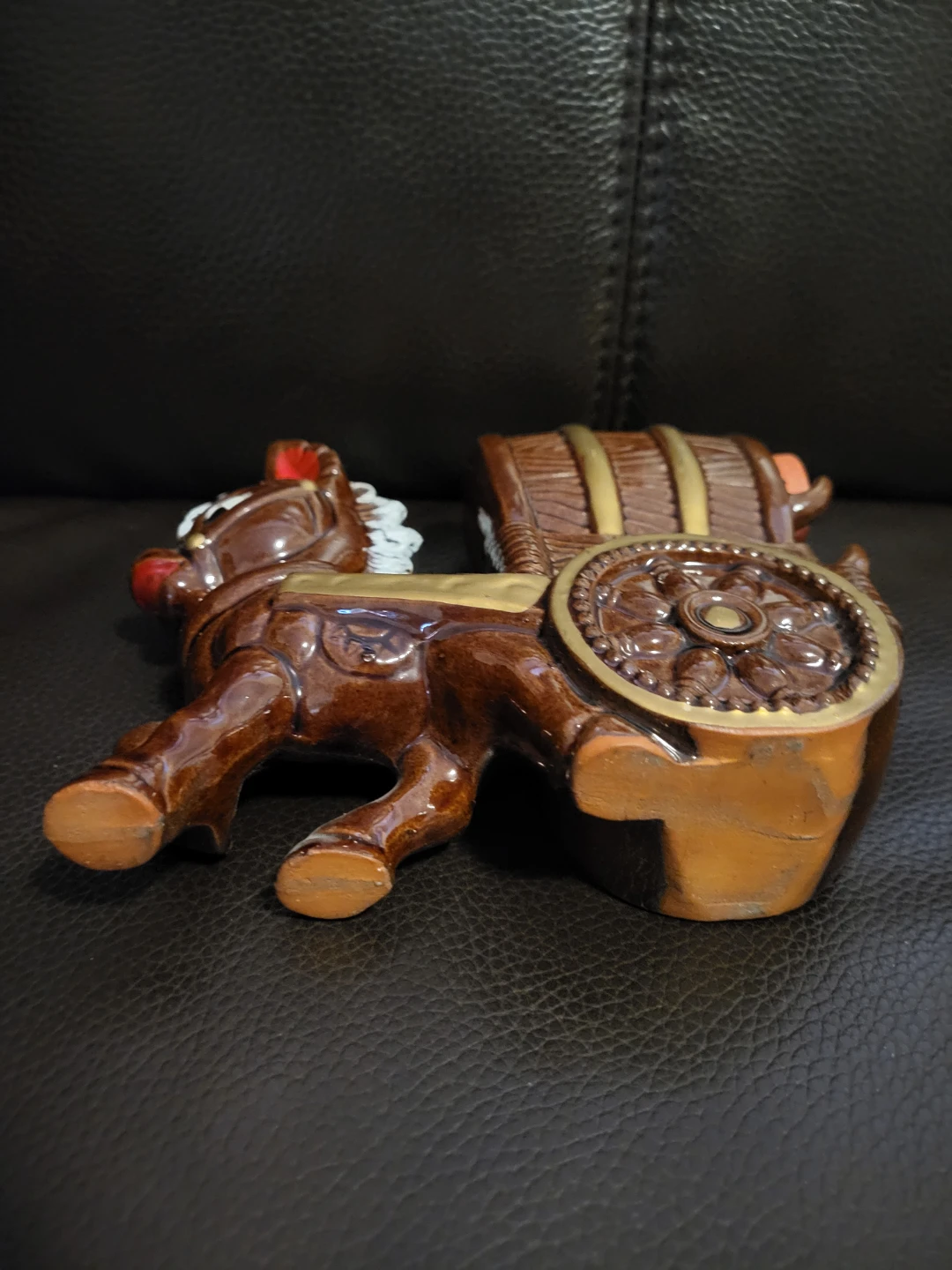 Horse and Barrel Wagon Figurine - photo 5
