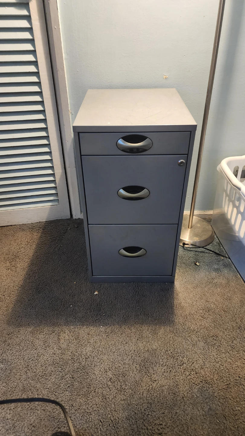 Gray 2-Drawer Metal Filing Cabinet