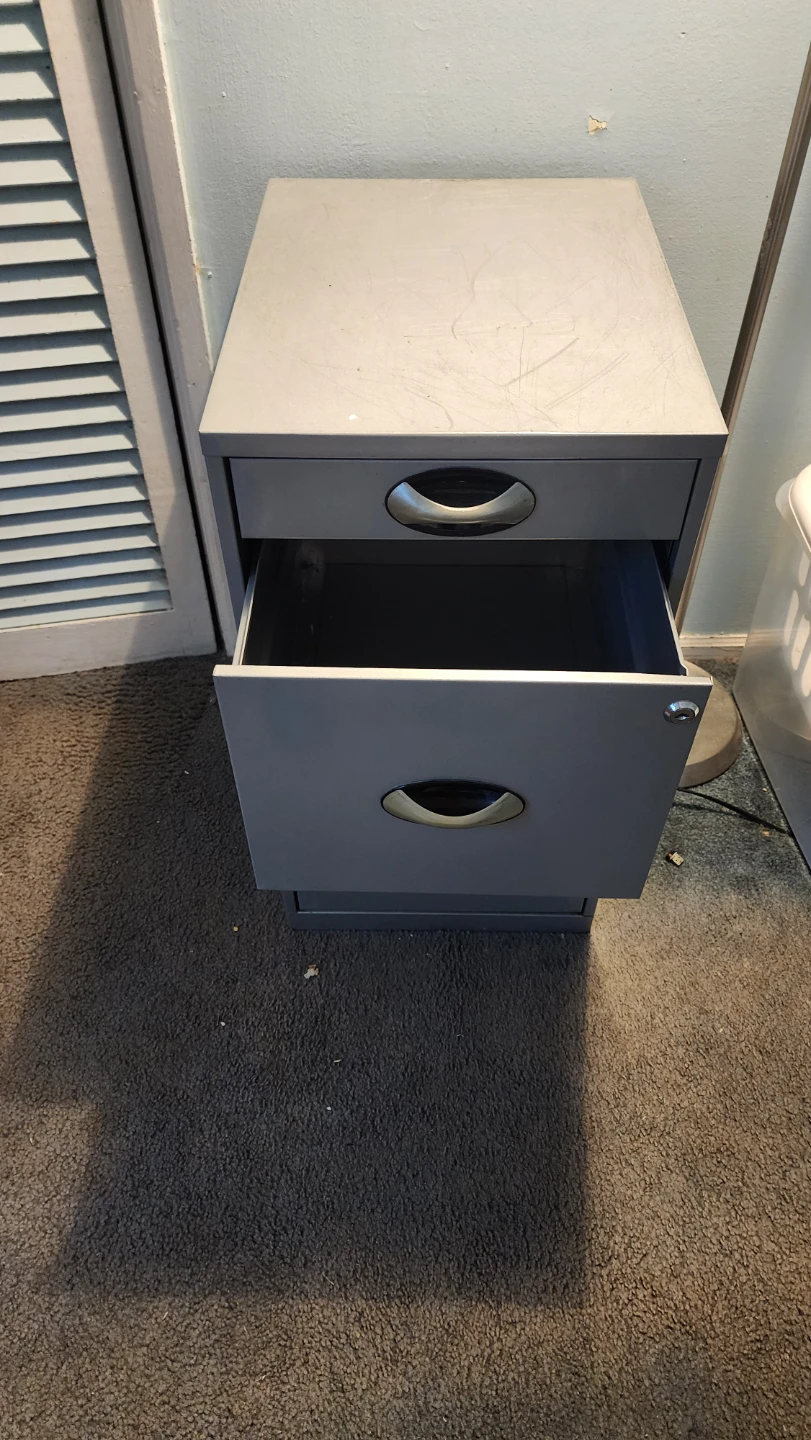 Gray 2-Drawer Metal Filing Cabinet - photo 2