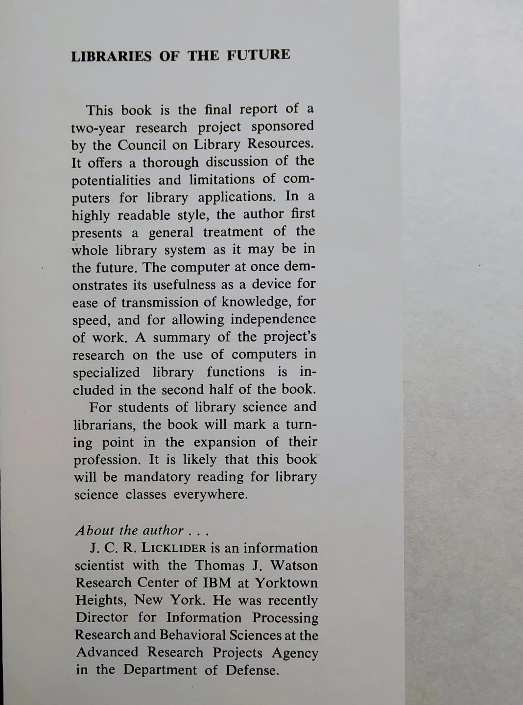 Libraries of the Future by J.C.R. Licklider - photo 3