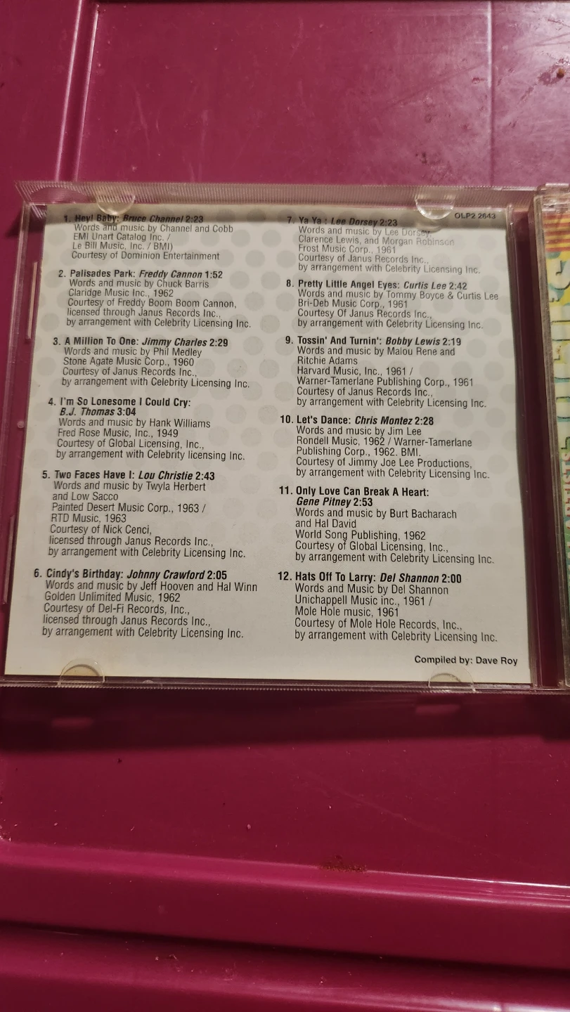 ⚽ Boys of Rock 60's Vol. 1 Original Hits CD - photo 3