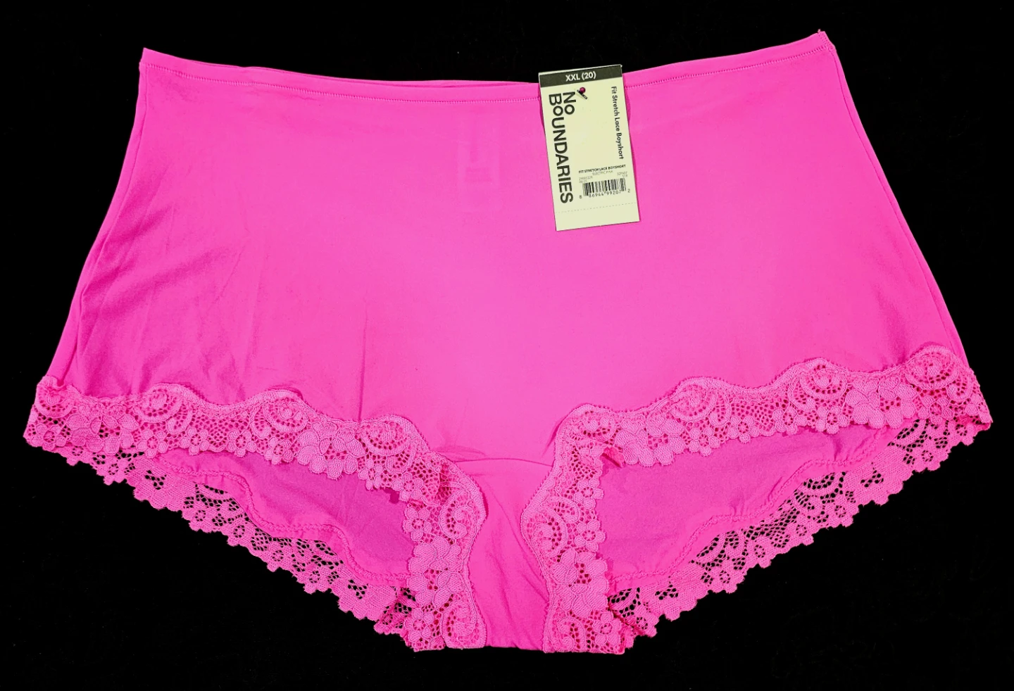 No Boundaries Hot Pink Lace Trim Boyshorts XXL - photo 3