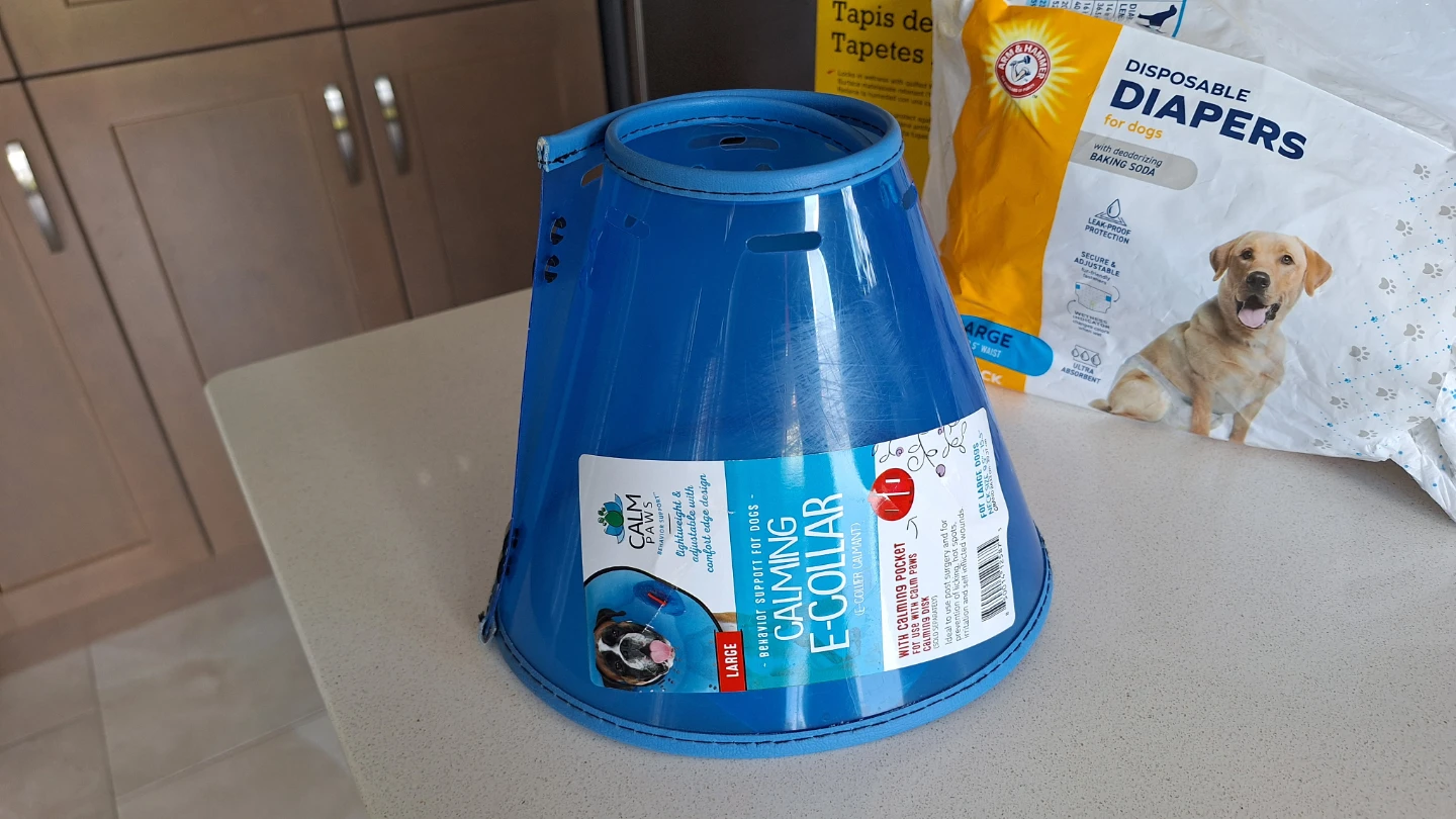Pads, diapers (opened package) and e collar - photo 3