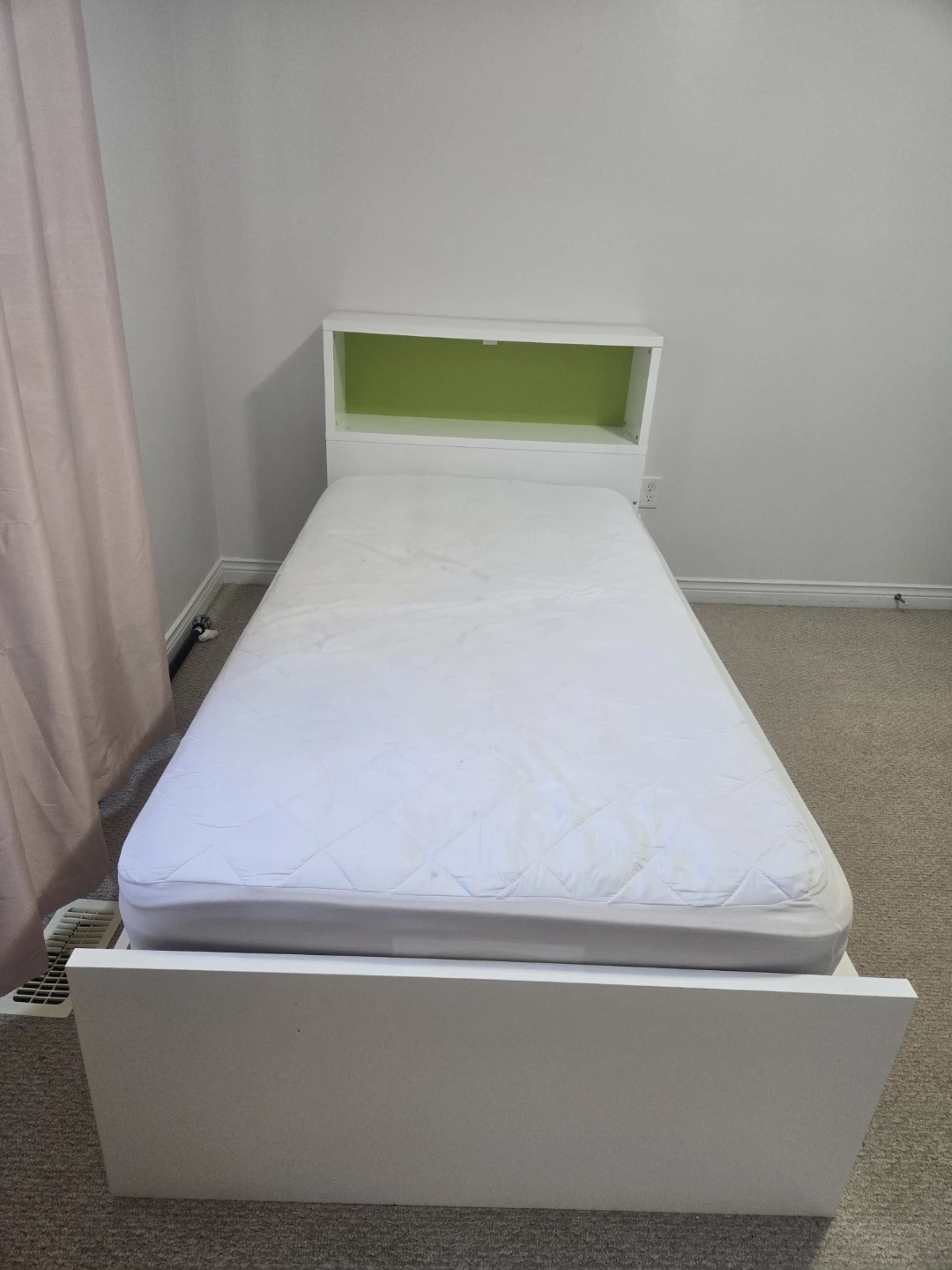White Single Bed Frame with Storage - photo 4