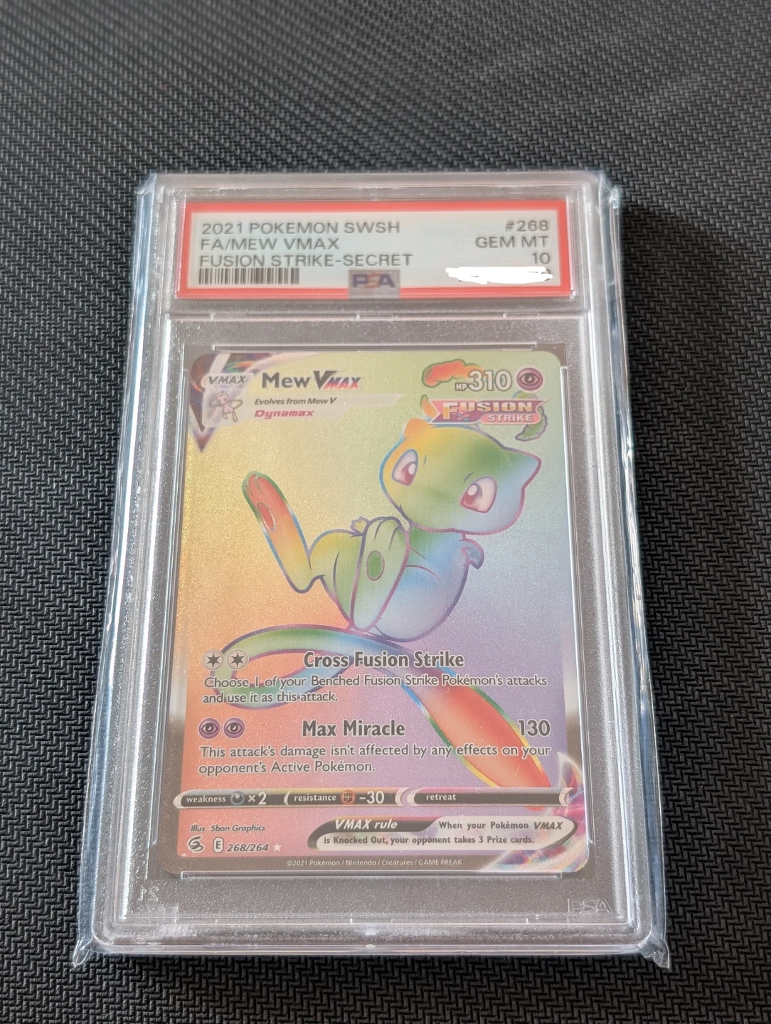 Mew Vmax Fusion Strike Secret Rare 268/264 PSA 10 - Pokemon