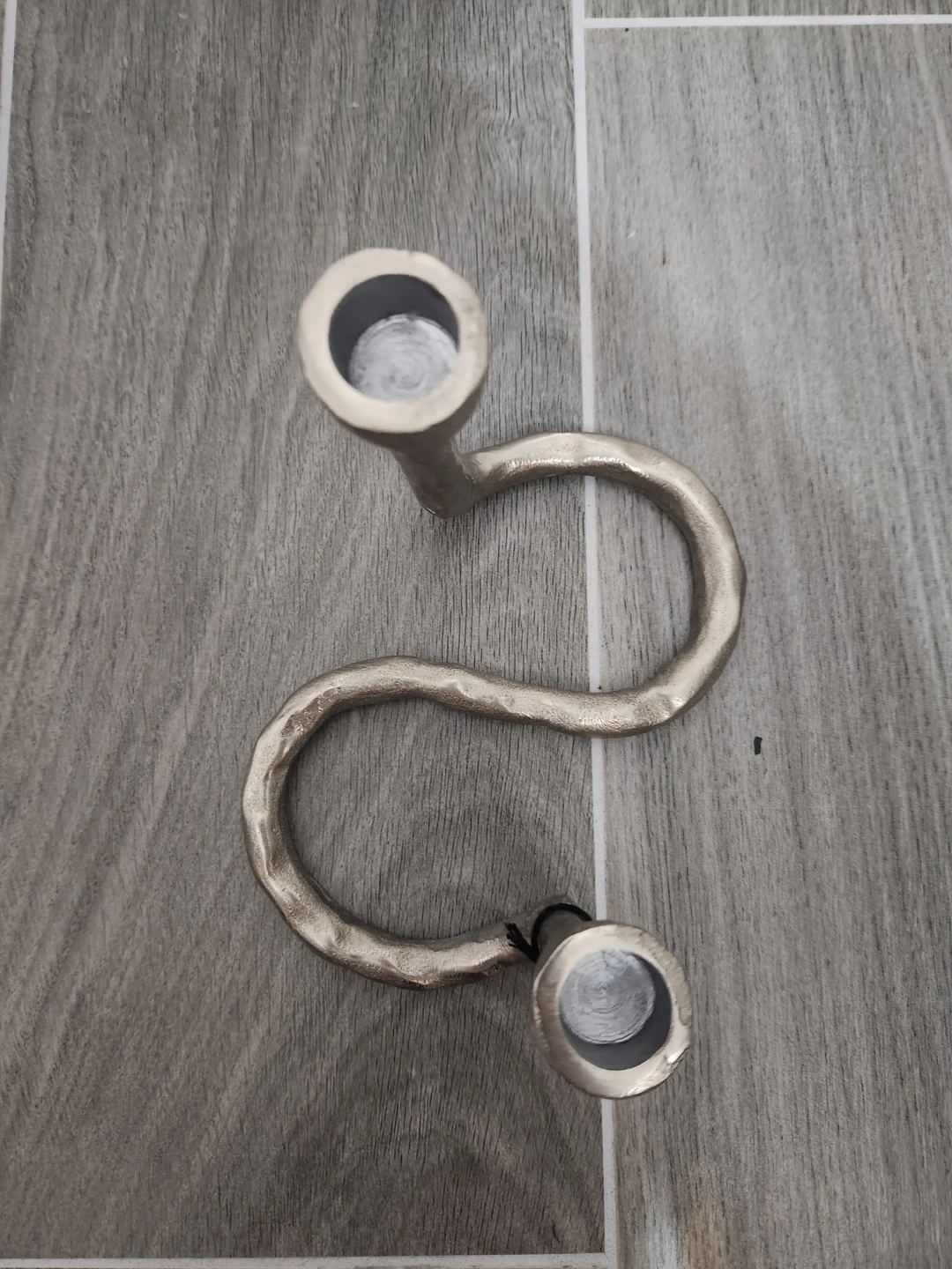 Silver Tone S-Shaped 2-Candle Holder - photo 4