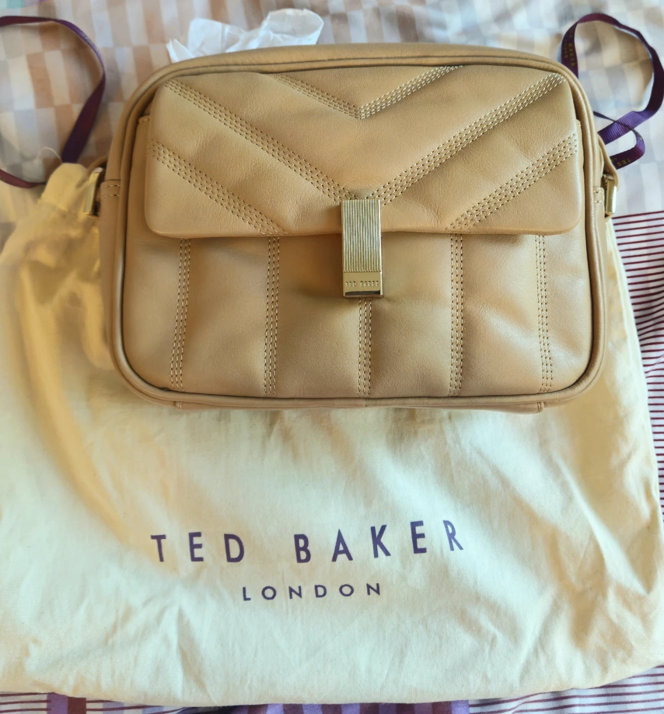 ⚽ Ted Baker London Tan Leather Shoulder Bag