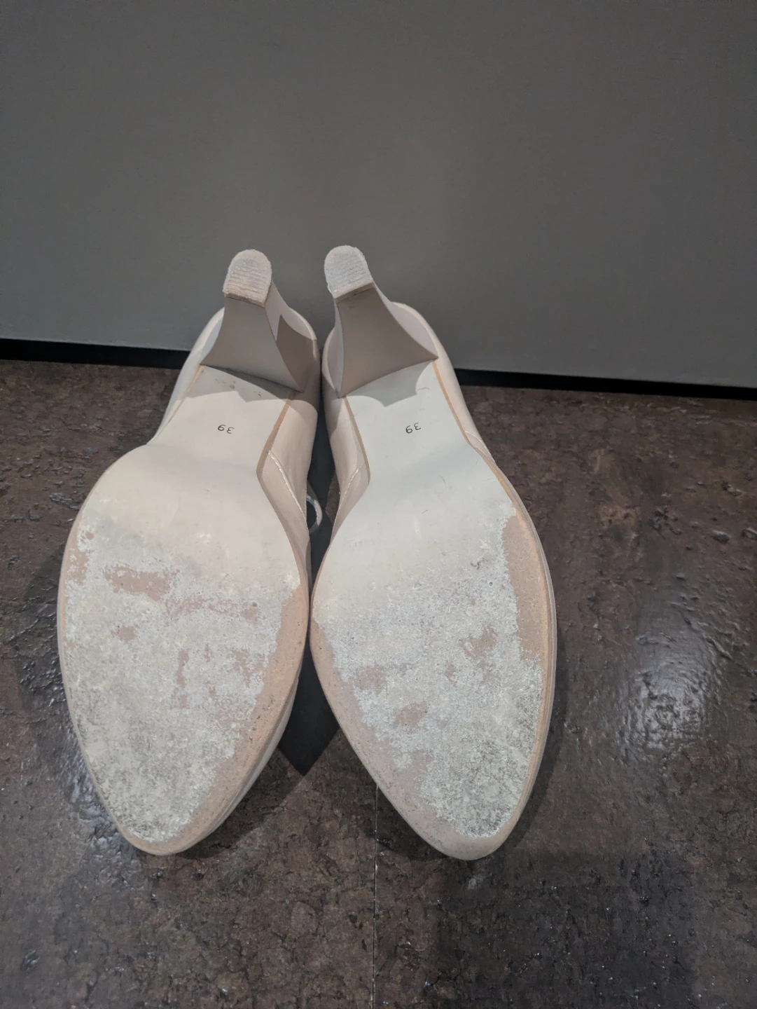 Cream/Beige Mary Jane Heels Size 8.5 genuine leather - photo 4