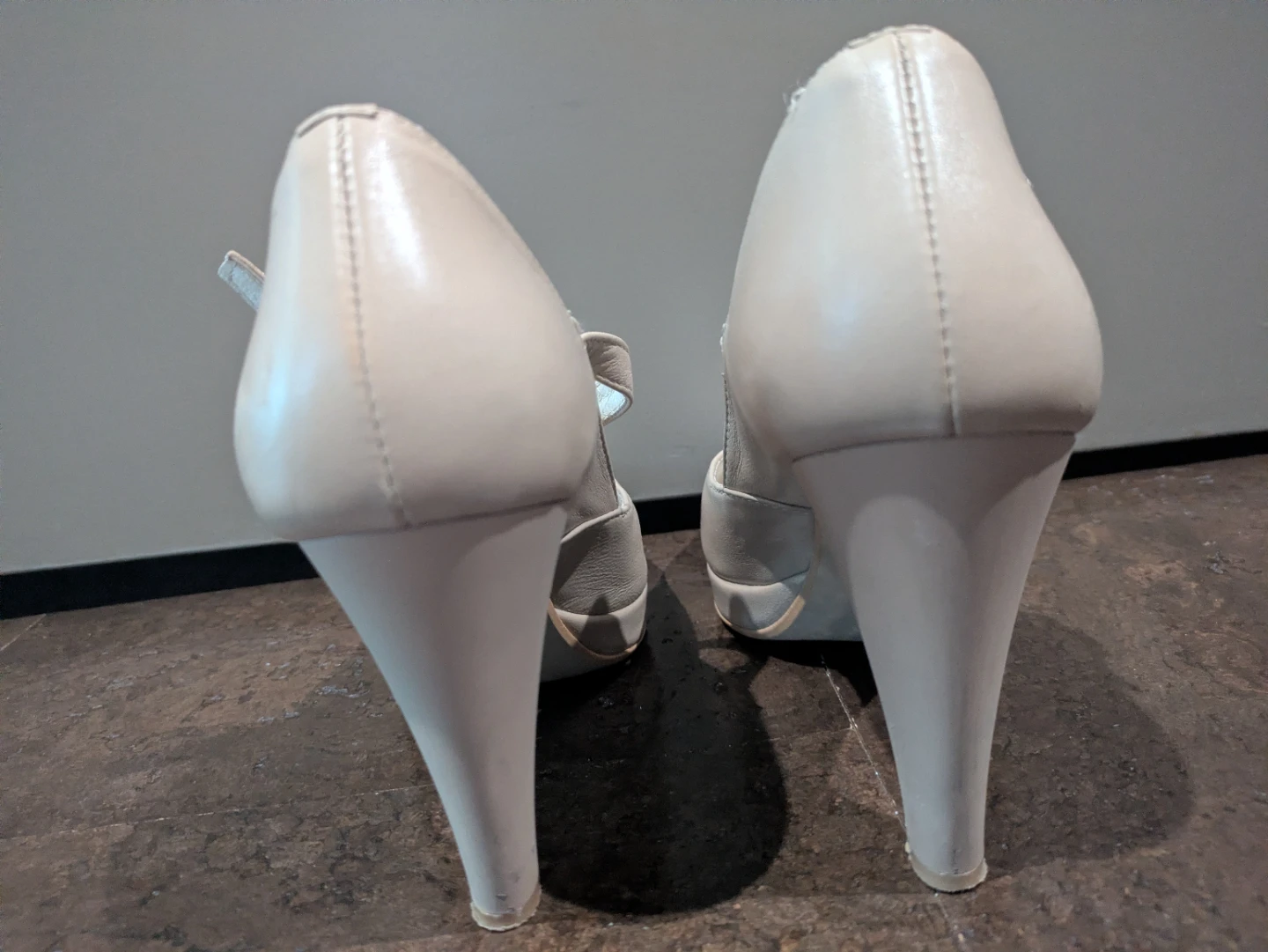 Cream/Beige Mary Jane Heels Size 8.5 genuine leather - photo 5