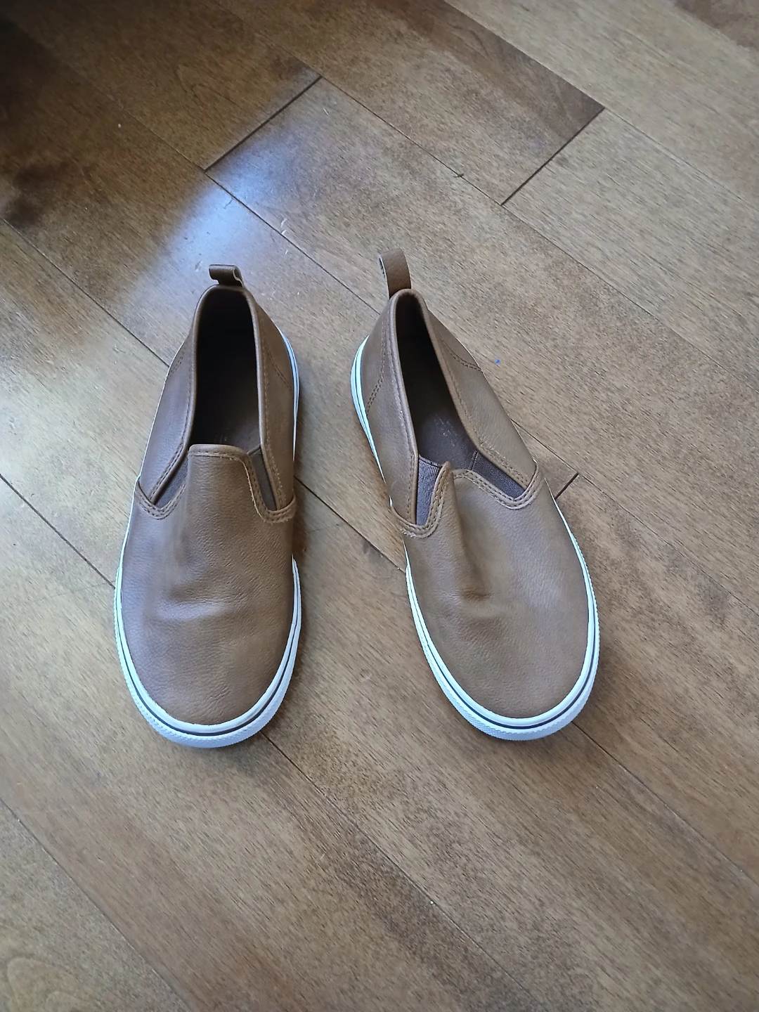 Kids Brown Slip-On Shoes size 2/3 - photo 2
