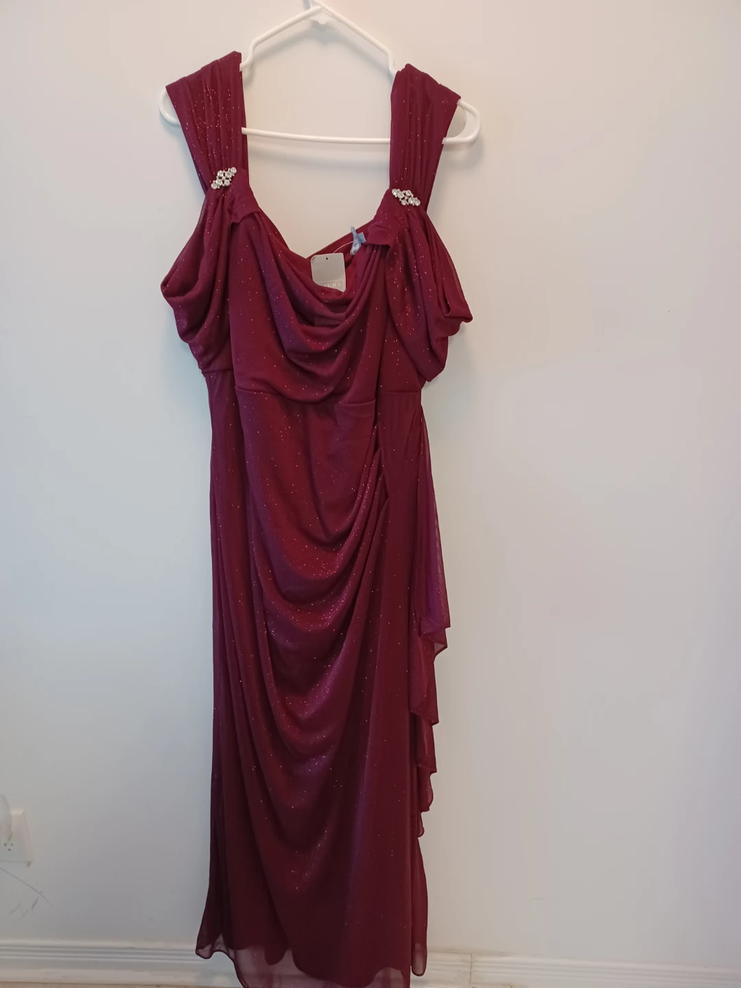 Maroon Sparkle Evening Dress