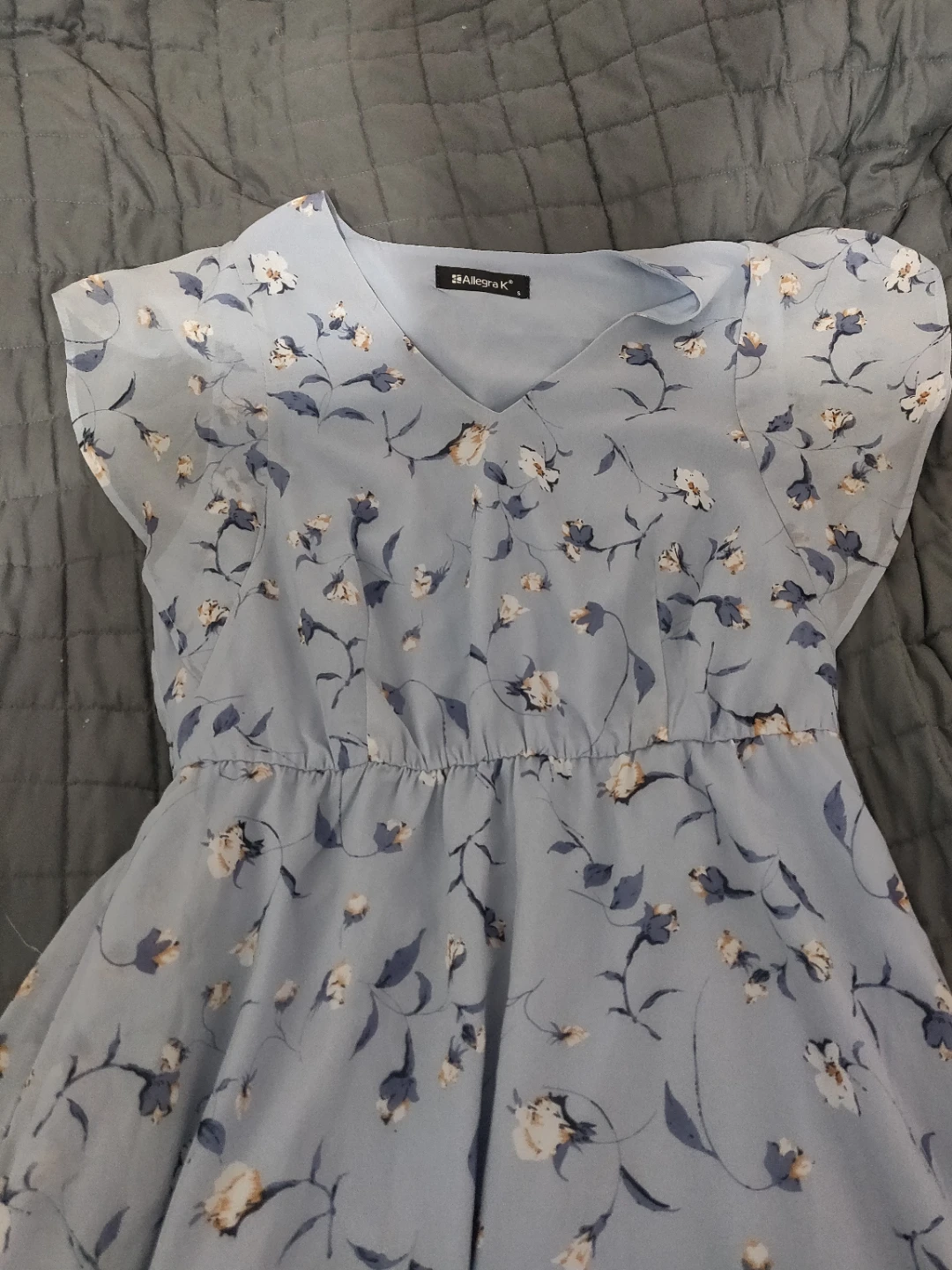 Light Blue Floral Print Dress - photo 2